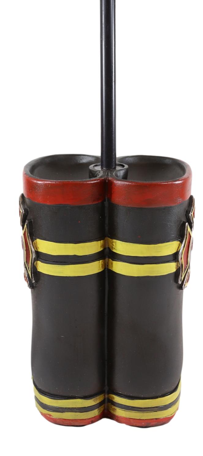 American Hero Fire Fighters Fireman Boots Desktop Table Lamp With Laced Shade