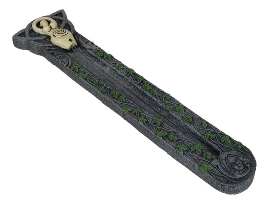 Wiccan Shaman Feminine Spiral Goddess Celtic Trinity Ivy Leaves Incense Burner