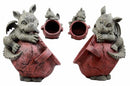Pair Of Naughty Climbing Dragon Baby Planter Pot Home Patio Garden Statue 13"H