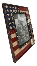 Western Stars USA Flag Fallen Soldier Boots Rifle Helmet Picture Frame 4"X6"