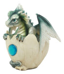 March Birthstone Dragon Egg Statue Aquamarine Blue Gem Birthday Dragon Hatchling