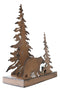 Ebros Metal Art Rustic Forest Black Bear By Pine Trees Night Light Lamp Sculpture