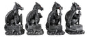 Ebros Medieval Inspirations Guardian Dragons W/ Shield Sword Staff And Skull Set of 4