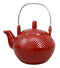 Ebros Gift Imperial Spotted Texture Teapot With Stainless Steel Handle 28oz (Red)