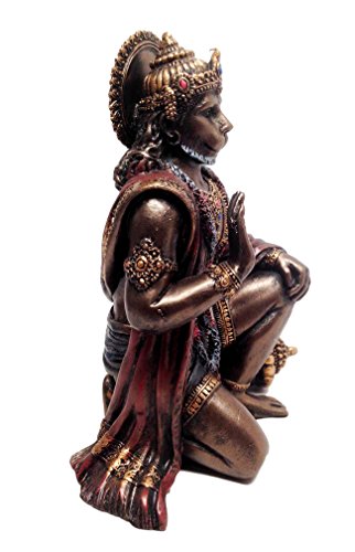 Ramayana Hanuman Monkey Hindu God Decorative Figurine 6"H Altar Sculpture