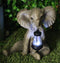 Ebros The Adorable Pachy Elephant Garden Patio Figurine W/ Solar LED Light Lantern Lamp 13.75"H