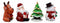 Merry Christmas Santa Reindeer Snowman And Christmas Tree Figurine Set 4"H Jolly