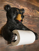 Ebros Whimsical Black Bear Toilet Paper Holder Bathroom Wall Decoration 8.25"Tall