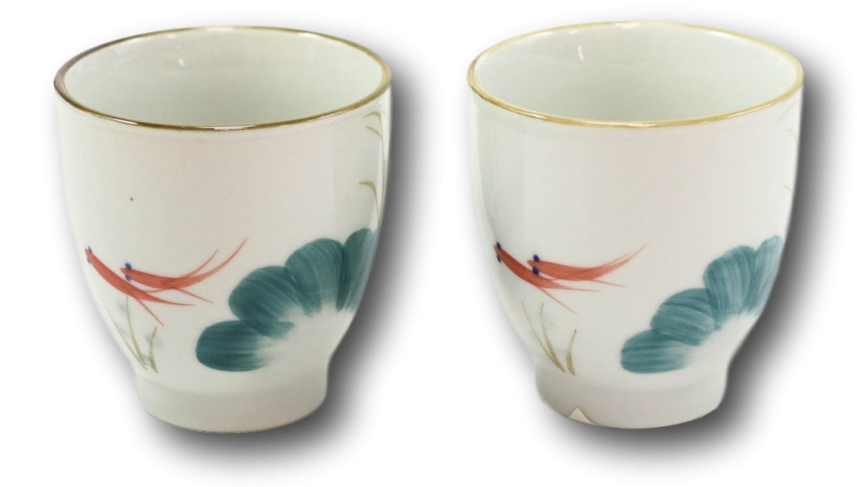 Pack Of 4 Feng Shui Zen Lily Pond With Koi Fishes Pair Ceramic Tea Cups Teacups - Ebros Gift