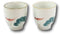 Pack Of 4 Feng Shui Zen Lily Pond With Koi Fishes Pair Ceramic Tea Cups Teacups