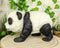 Ebros Realistic Lifelike Adorable China Asian Baby Giant Panda Bear Statue 9" Long with Glass Eyes Hand Painted Eastern Bamboo Mountain Pandas Bears Decor Figurine