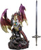 Ebros Gift Large Hyperion Red Ember Crystal Heart Armored Dragon Guardian of Orb and Excalibur Dagger Blade Sword Statue 12" Tall Medieval Dungeons and Dragons Fantasy Decorative Sculpture