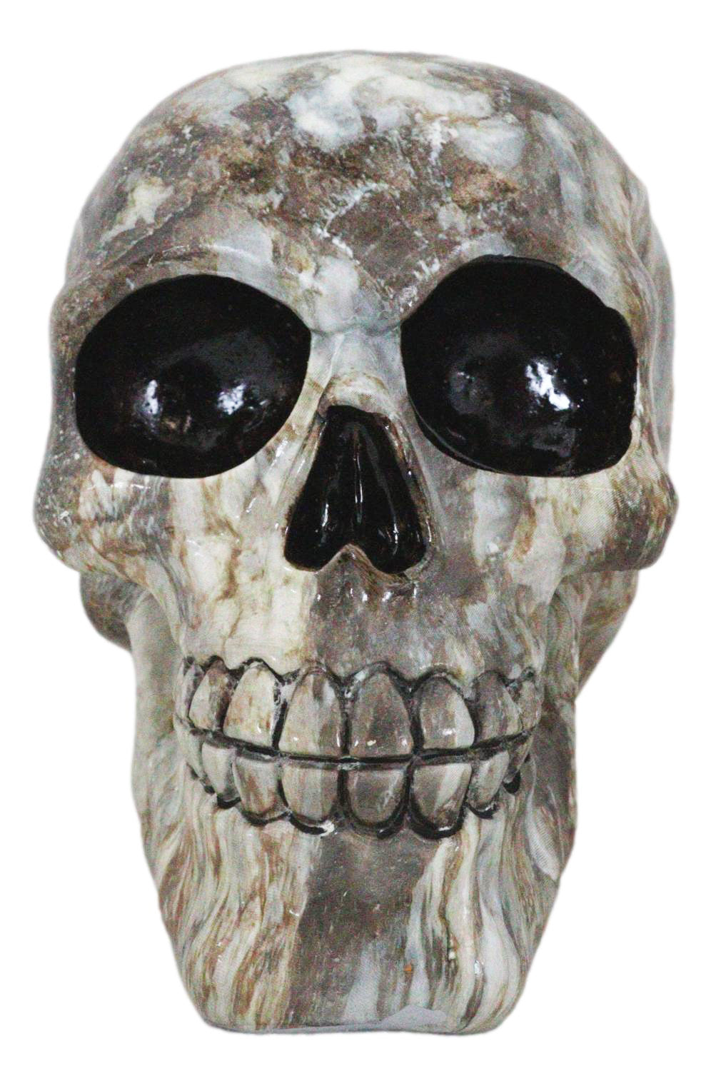 Day of The Dead Agate Gemstone Volcanic Rock Quartz Skull Ossuary Figurine