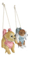 Set Of 2 Teacup Puppy Dogs On Blue And Pink Baby Onesie Swing Branch Hangers