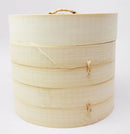 Dimsum High Tea 6" Diameter Bamboo Steamer - Stackable Two Baskets With One Lid