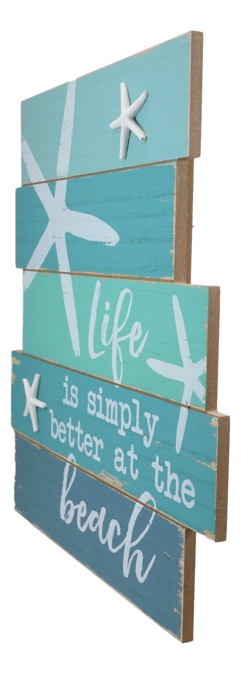 Ebros Nautical Life Is Simply Better At The Beach Starfish Wooden Wall Decor 15"H
