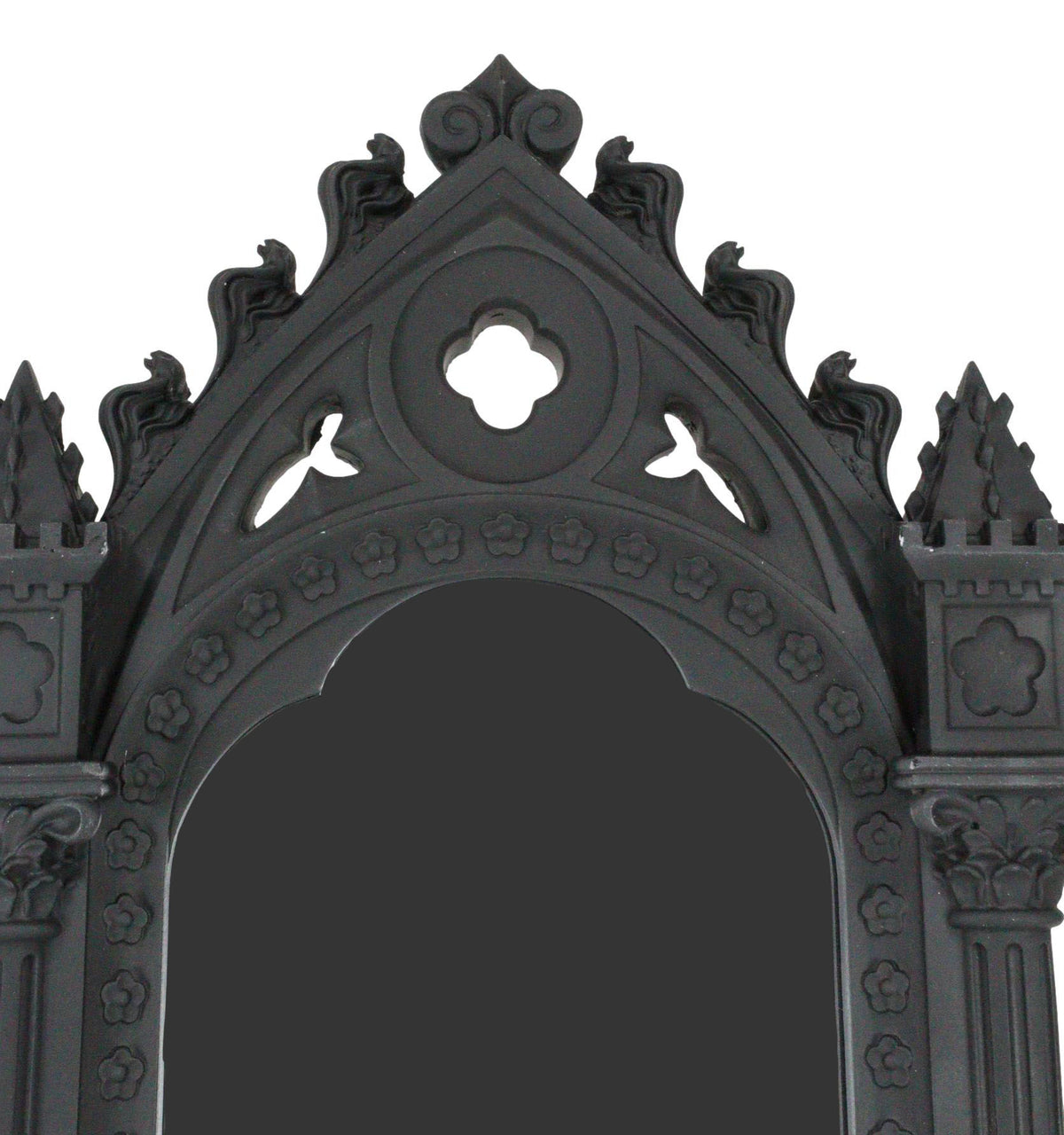 Medieval Gothic Cathedric Desktop Or Wall Vanity Dresser Mirror Plaque Decor