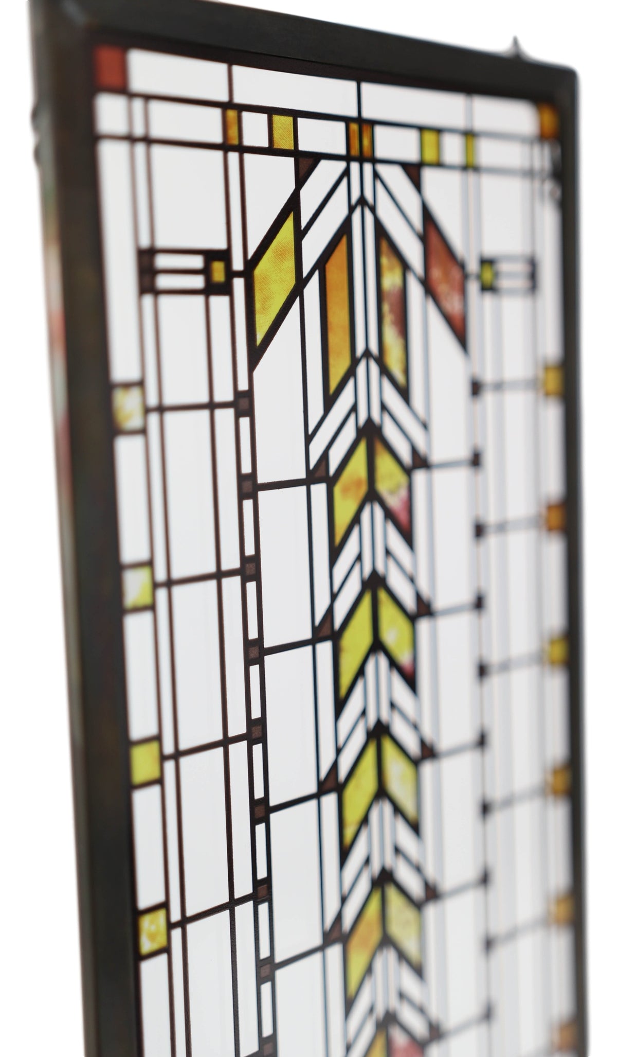 Frank Lloyd Wright Barton House Buffet Door Stained Glass Wall Or Desktop Plaque - Ebros Gift