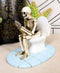 Ebros Eternally Constipated Skeleton On Toilet Bowl Browsing Cellphone Figurine