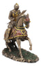 Ebros Medieval Suit of Armor French Knight with Spear Charging On Cavalry Horse Statue 7.25" Long Renaissance Knighthood Collectible Decor Figurine