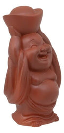 Laughing Buddha Lifting Gold Ingot Feng Shui Bodhissatva Maitreya Mini Figurine
