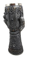 Ebros Gift Royal Fleur De Lis Braveheart Lion Gauntlet 8.75"H 8oz Wine Drink Goblet Chalice Cup