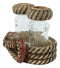 Rustic Western Cowboy Braided Lasso Ropes Salt And Pepper Shakers With Holder Set