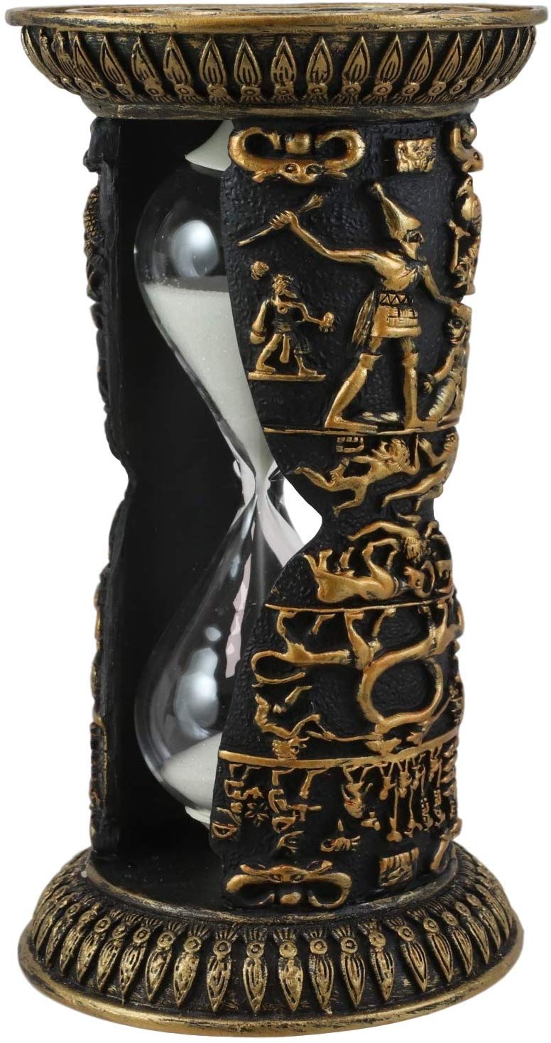 Ebros Egyptian Royal Insignia Hieroglyphic Sandtimer Desktop Figurine 6.25"H