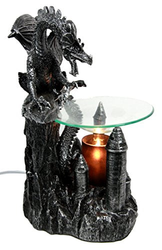 Ebros Smaug Castle Dragon Electric Oil Burner Tart Warmer Statue 9.5"H Figurine