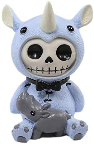 Ebros Furrybones Buster Figurine in Rhinoceros Costume 3" Tall Collectible