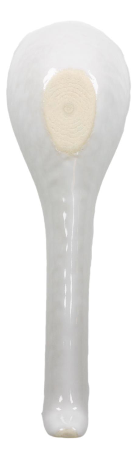 Ebros Japanese Modern Porcelain Soup Spoons With Ladle Hook Pack Of 6 (White) - Ebros Gift