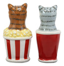 Ebros Funky Cats With Cinema 3D Glasses Sitting In Soda Pop Cup And Popcorn Tub At The Movies Salt And Pepper Shakers Set Ceramic Figurines Party Kitchen Tabletop Cat Decor Collectible - Ebros Gift