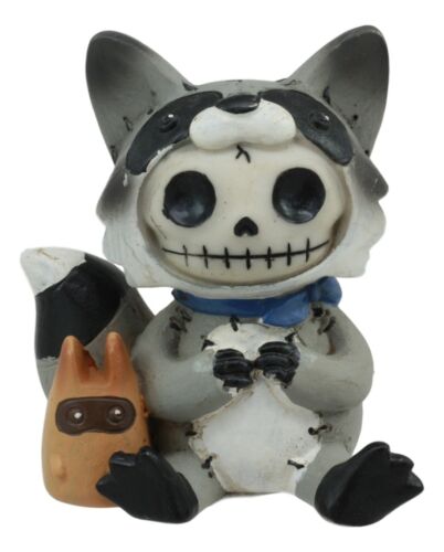 Ebros Furrybones Bandit The Raccoon Voodoo Stitched Skeleton Figurine 3"H