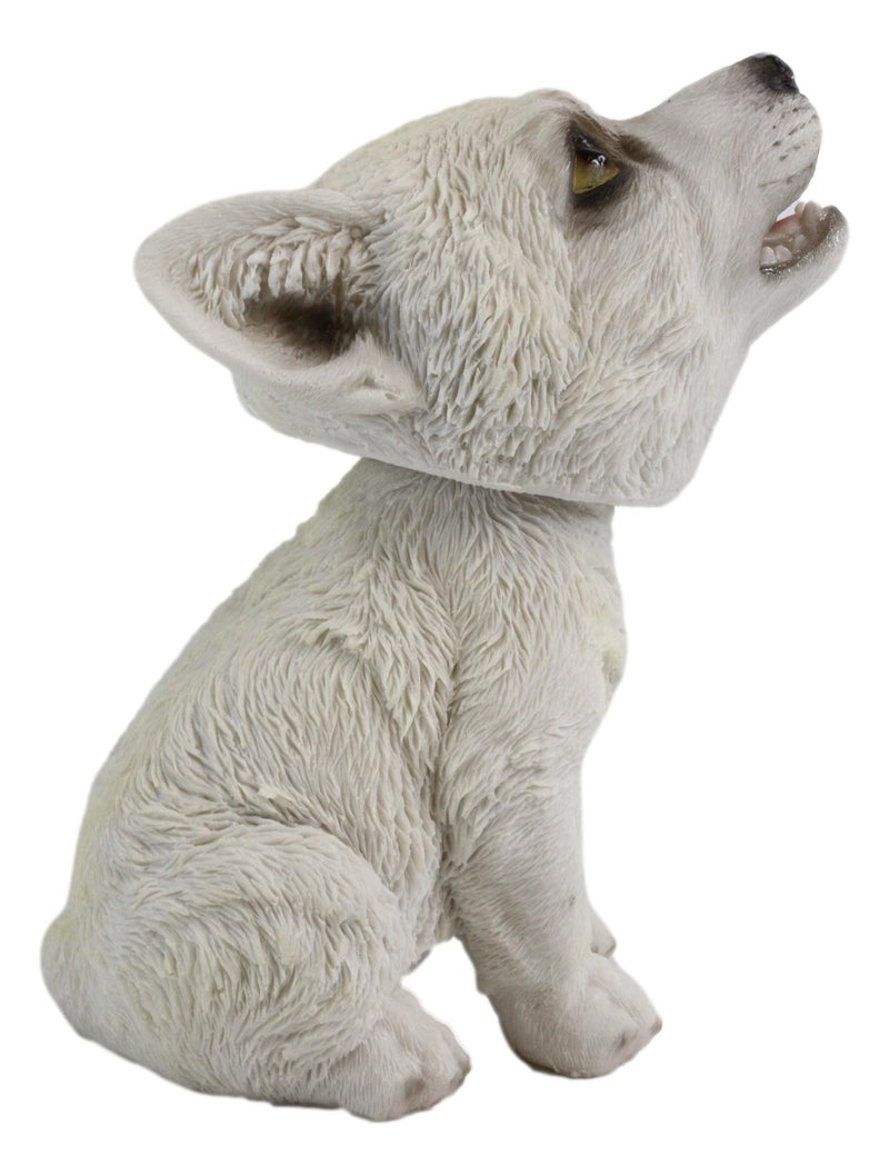 Ebros Wildlife Cries of The Night Howling White Snow Wolf Bobblehead Figurine