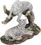 Ebros 9.25" Wide Albino Bengal White Tiger Couple Playing by Curved Tree Branch Statue As Predator Forest Tigers Giant Cats Jungle Frolic Decorative Figurine Perfect for Shelves Desktops Accent