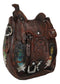 Rustic Western Cowboy Horse Saddle With Indian Feathers Flower Vase Or Planter