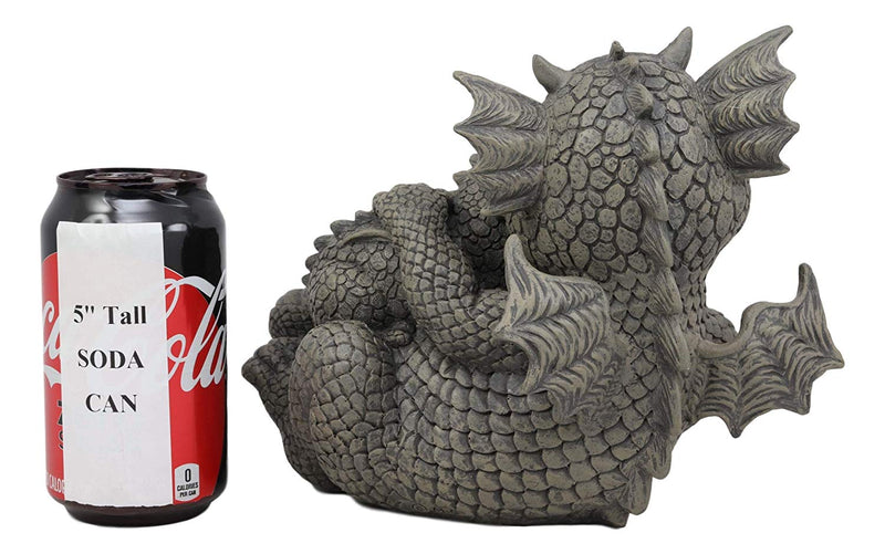 Ebros Garden Dragon Family Mommy and Me Time Statue 8" Long Cute Baby On Mother's Bosom Dragons Faux Stone Resin Finish Figurine Fantasy Home Decor