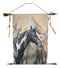 Rustic Western Black Medicine Horse W/ Feather & Arrows Wall Canvas Tapestry Art