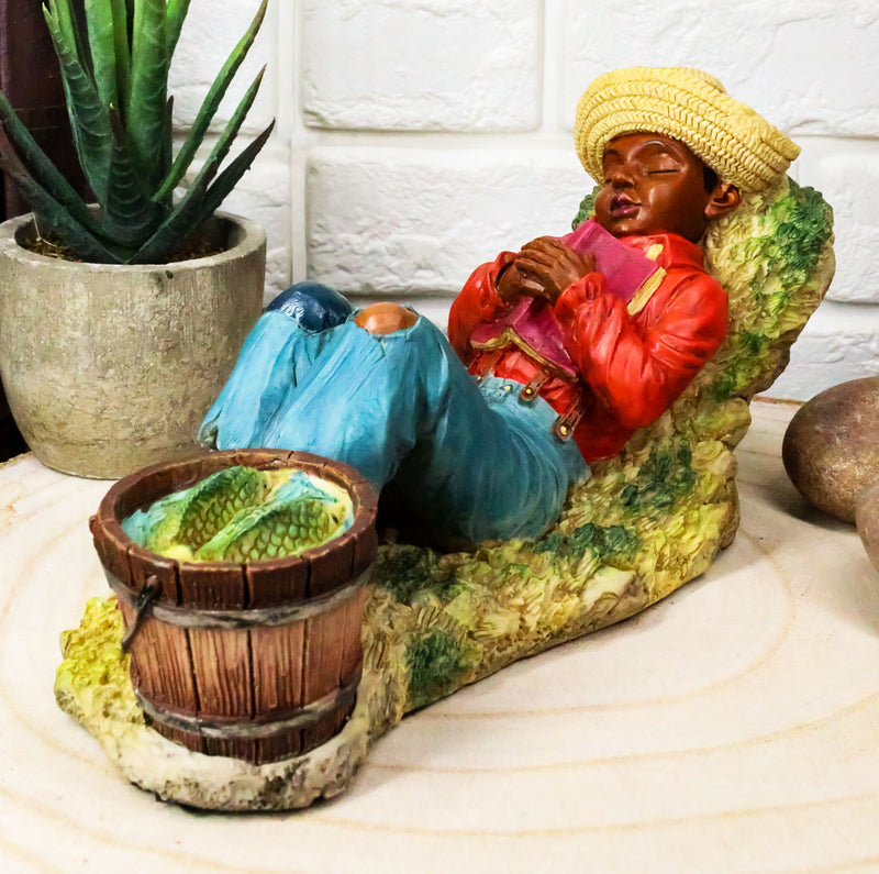 Ebros Black Americana History African American Boy Sleeping By A Creek Figurine