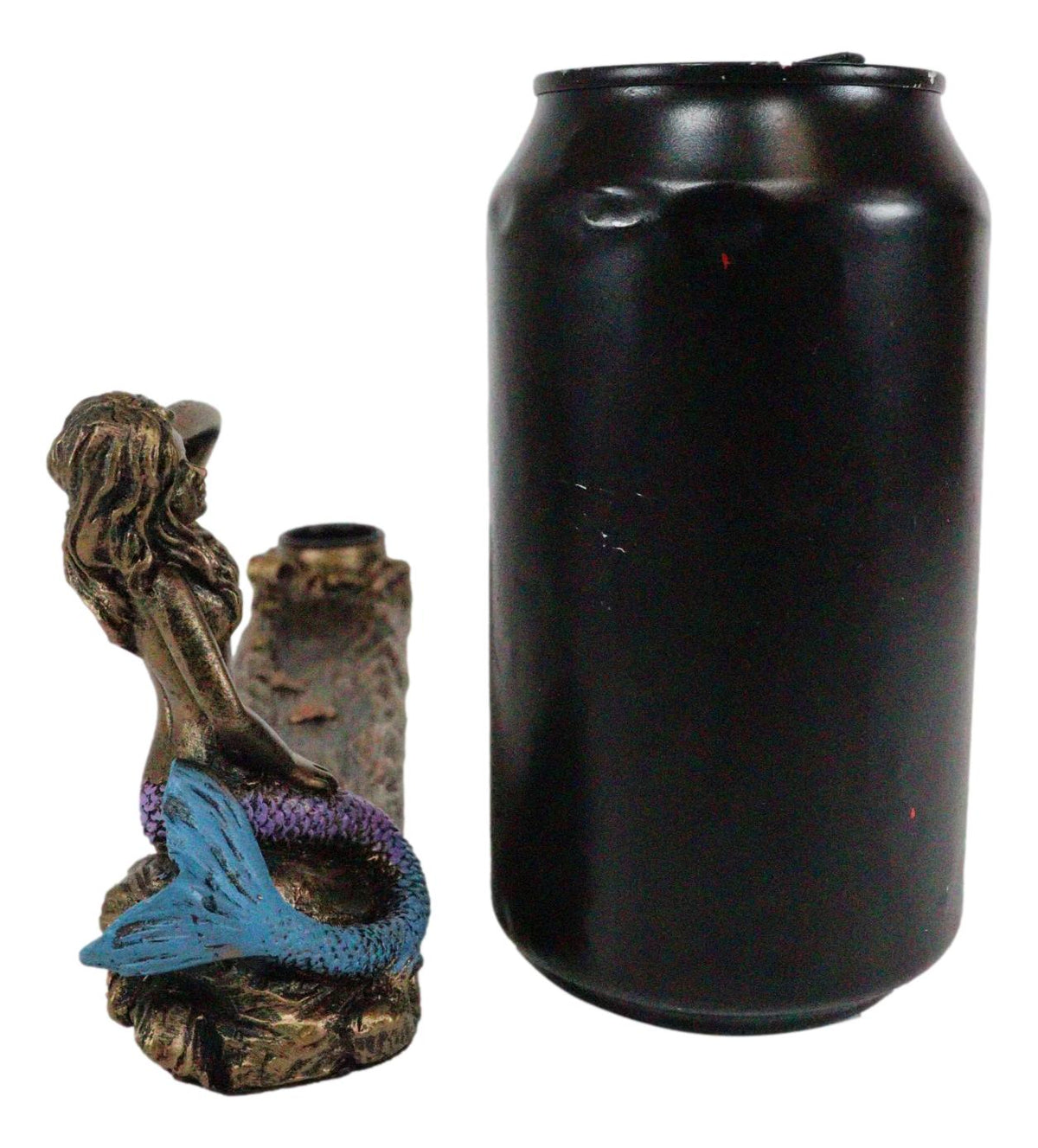 Coastal Sun Bathing Mermaid Over Ocean Waves Candle Holder Incense Burner