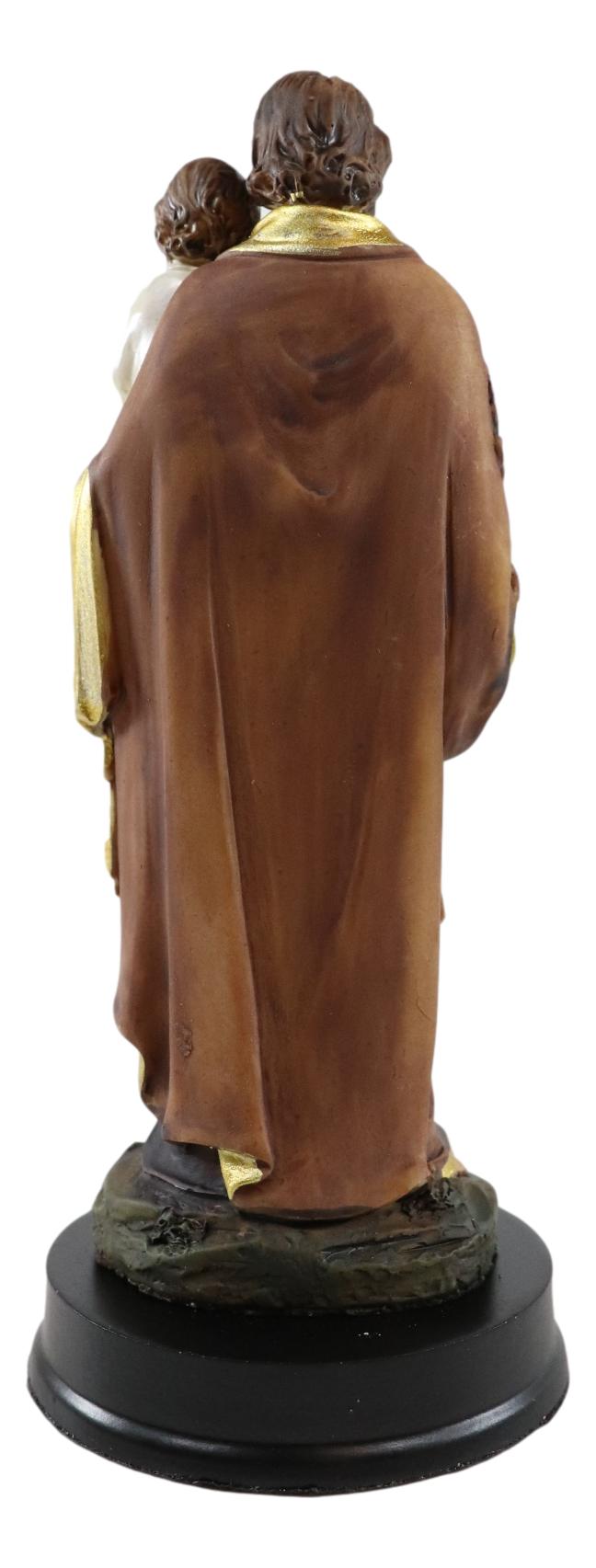 Ebros Catholic Divinity Saint Joseph Carrying Baby Jesus Figurine 5"H Holy Family