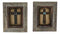 Pack of 2 Rustic Western Turquoise Gems Horseshoe Cross Wood Framed Wall Decors