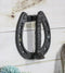 Cast Iron Rustic Farmhouse Cowboy Horseshoe Cutout With Nail Spike Door Knocker