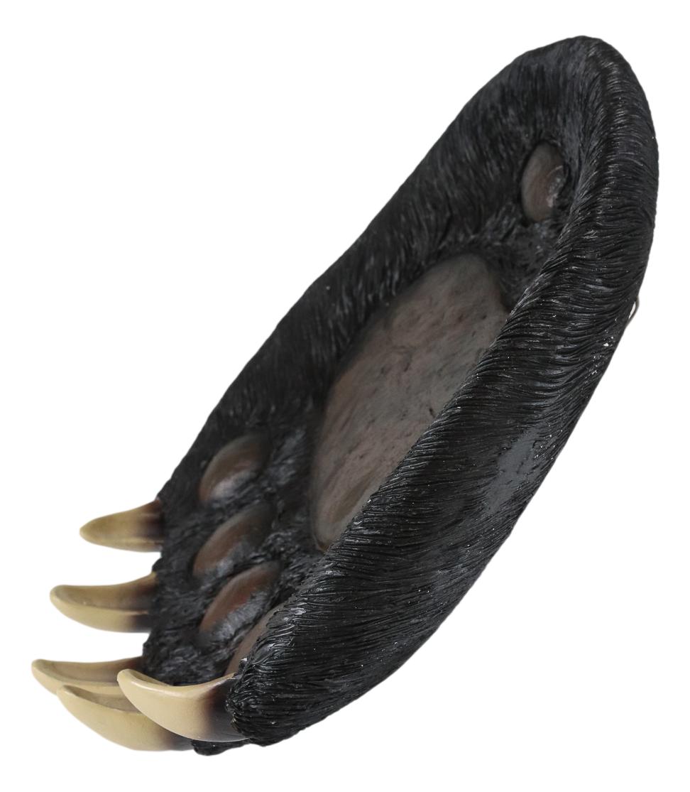 Rustic Large Black Bear Paw With Claws Fruit Platter Candy Treat Bowl Plate 12"W