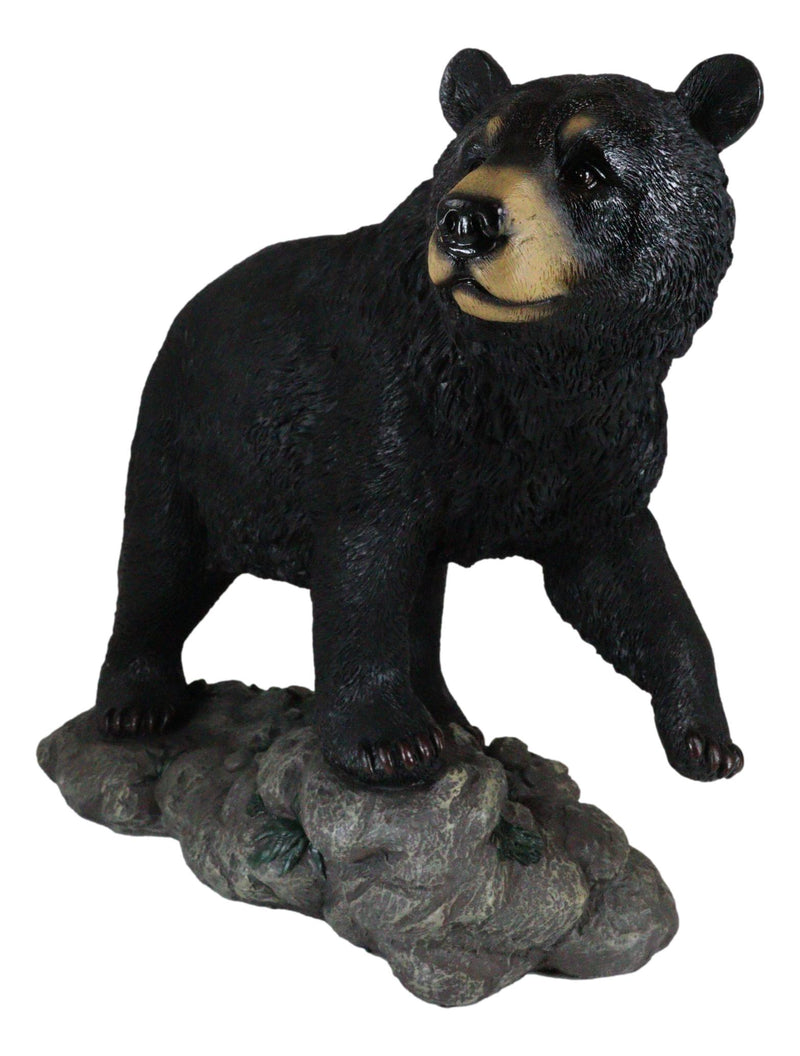 Large Realistic Strolling Black Bear Statue 16.5"L Rustic Cabin Decor Figurine