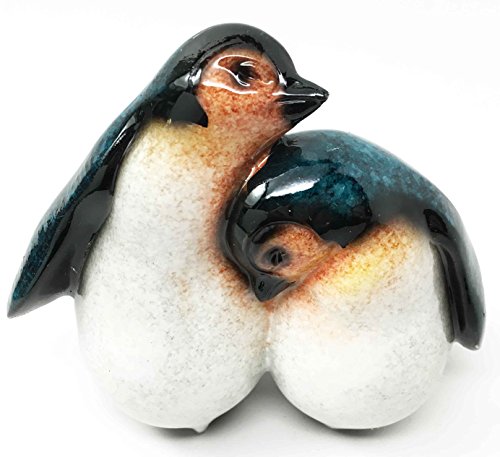 Ebros Gift South Pole Penguin Figurine Sibling Chicks Cuddling Antarctica Natural Habitat Emperor Penguins Sculpture