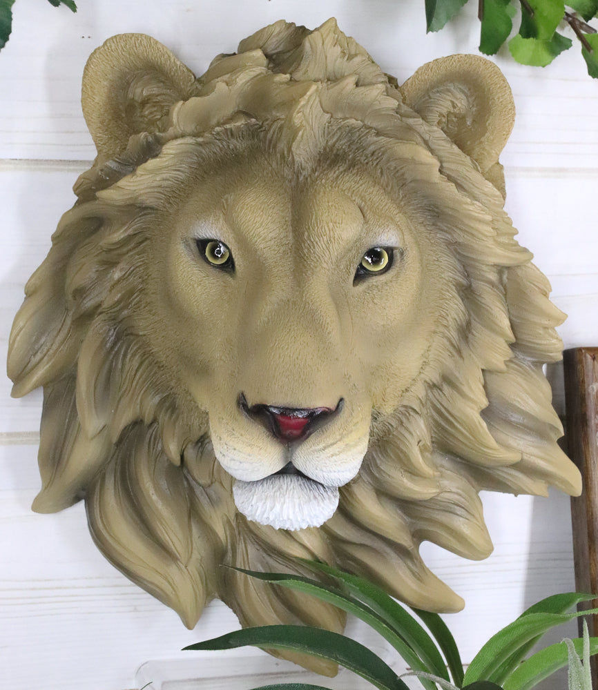 Ebros Simba Safari King Of The Jungle Lion Head Wall Plaque 9.25"Tall Taxidermy