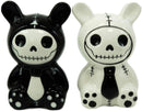 Ebros Furry Bones Bun Bun Rabbits Salt And Pepper Shakers Ceramic Set 3.5"H