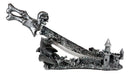 Fantasy Skull Bones Letter Opener Dagger With Gothic Dragon Castle Base Stand
