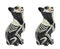Day of the Dead Skeleton Cat Statue Set of 2 Sugar Skull Cats Halloween Figurine
